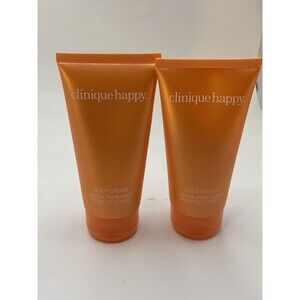 Clinique 2 Tubes HAPPY Body Cream Moisturizer Lotion 75ml / 2.5 oz New